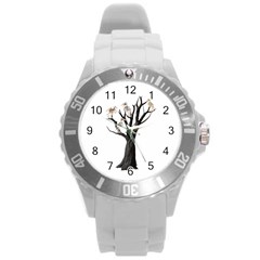 Dead Tree  Round Plastic Sport Watch (l) by Valentinaart