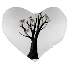 Dead Tree  Large 19  Premium Heart Shape Cushions by Valentinaart