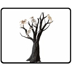 Dead Tree  Double Sided Fleece Blanket (medium)  by Valentinaart