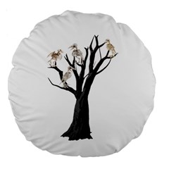 Dead Tree  Large 18  Premium Flano Round Cushions by Valentinaart