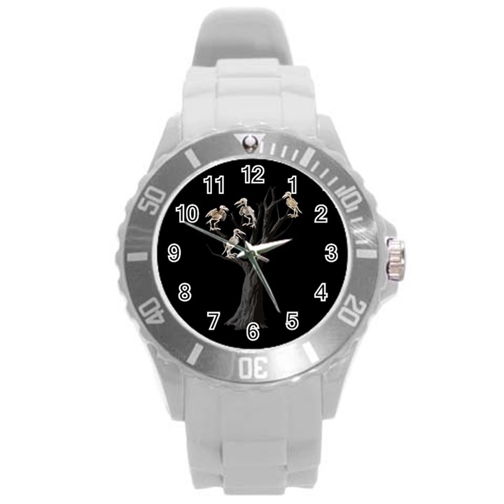 Dead tree  Round Plastic Sport Watch (L)