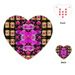 Flowers And Gold In Fauna Decorative Style Playing Cards (heart)  by pepitasart