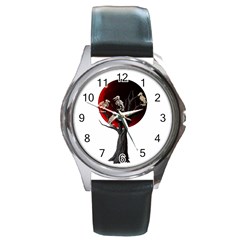 Dead Tree  Round Metal Watch by Valentinaart