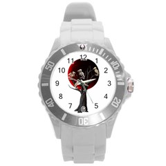 Dead Tree  Round Plastic Sport Watch (l) by Valentinaart