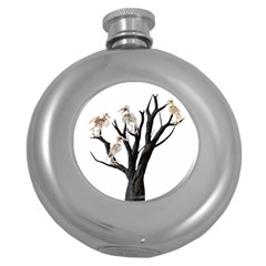 Dead Tree  Round Hip Flask (5 Oz) by Valentinaart