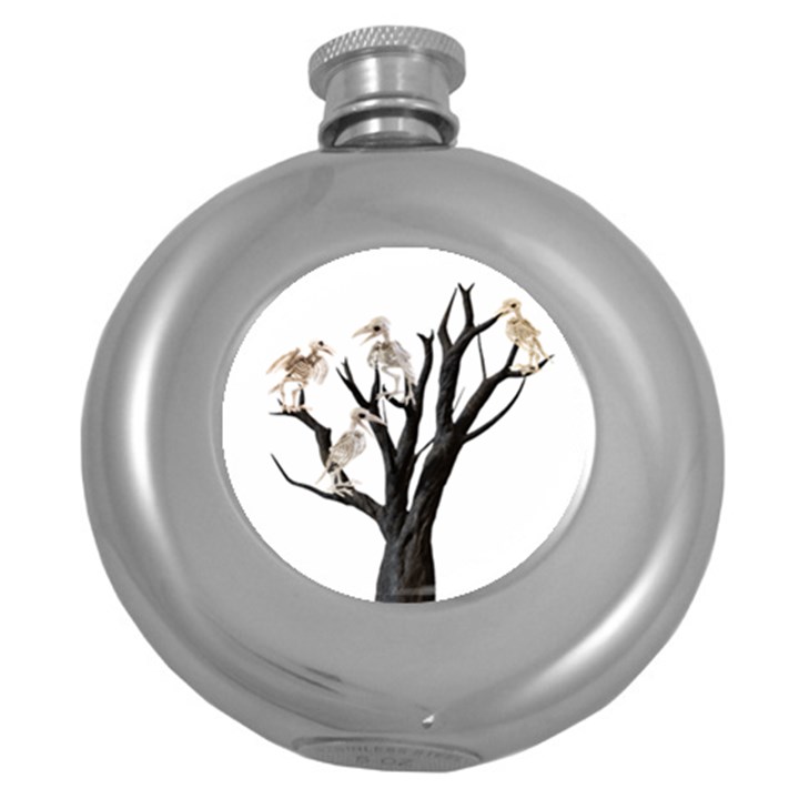 Dead tree  Round Hip Flask (5 oz)