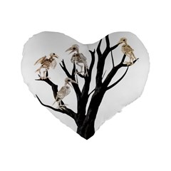 Dead Tree  Standard 16  Premium Heart Shape Cushions by Valentinaart