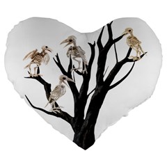 Dead Tree  Large 19  Premium Flano Heart Shape Cushions by Valentinaart