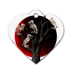 Dead Tree  Dog Tag Heart (two Sides) by Valentinaart