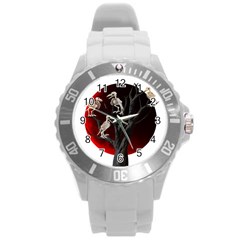 Dead Tree  Round Plastic Sport Watch (l) by Valentinaart