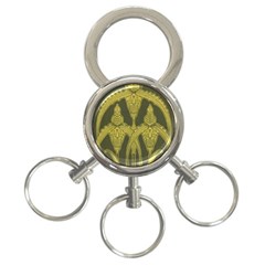 Green Floral Art Nouveau 3-ring Key Chains by NouveauDesign