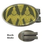 Green floral Art Nouveau Money Clips (Oval)  Front