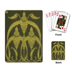 Green Floral Art Nouveau Playing Card by NouveauDesign