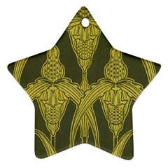 Green Floral Art Nouveau Star Ornament (two Sides) by NouveauDesign