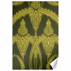 Green Floral Art Nouveau Canvas 24  X 36  by NouveauDesign