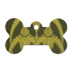 Green Floral Art Nouveau Dog Tag Bone (two Sides) by NouveauDesign