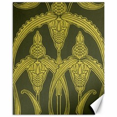 Green Floral Art Nouveau Canvas 11  X 14   by NouveauDesign