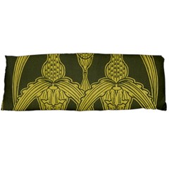 Green Floral Art Nouveau Body Pillow Case (dakimakura) by NouveauDesign