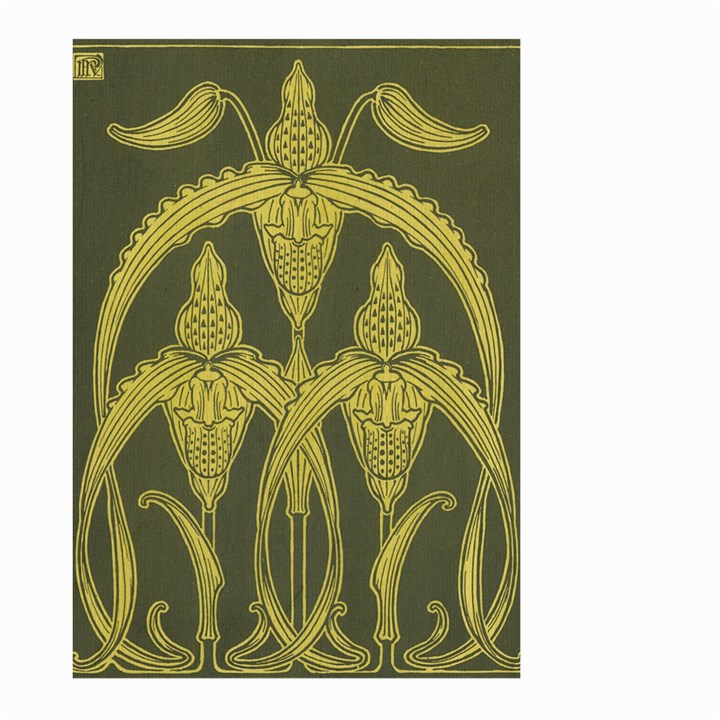 Green floral Art Nouveau Large Garden Flag (Two Sides)