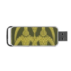 Green Floral Art Nouveau Portable Usb Flash (two Sides) by NouveauDesign