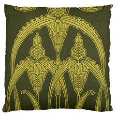 Green Floral Art Nouveau Standard Flano Cushion Case (one Side) by NouveauDesign