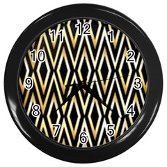 Gold,black,art Deco Pattern Wall Clocks (black) by NouveauDesign