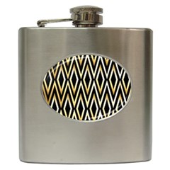 Gold,black,art Deco Pattern Hip Flask (6 Oz) by NouveauDesign