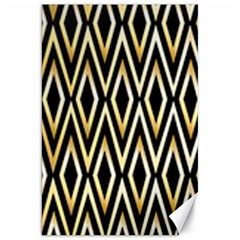 Gold,black,art Deco Pattern Canvas 20  X 30   by NouveauDesign