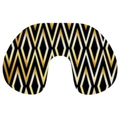 Gold,black,art Deco Pattern Travel Neck Pillows by NouveauDesign