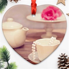 High Tea, Shabby Chic Ornament (heart) by NouveauDesign