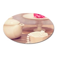 High Tea, Shabby Chic Oval Magnet by NouveauDesign