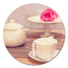 High Tea, Shabby Chic Magnet 5  (round) by NouveauDesign