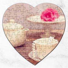 High Tea, Shabby Chic Jigsaw Puzzle (heart) by NouveauDesign