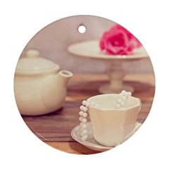 High Tea, Shabby Chic Round Ornament (two Sides) by NouveauDesign