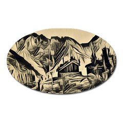 Ink Art Oval Magnet by NouveauDesign