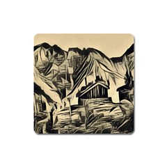 Ink Art Square Magnet by NouveauDesign