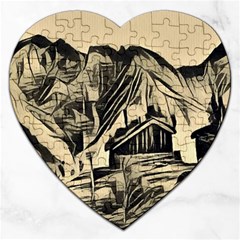 Ink Art Jigsaw Puzzle (heart) by NouveauDesign