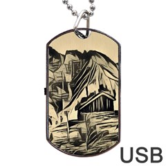 Ink Art Dog Tag Usb Flash (one Side) by NouveauDesign