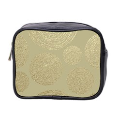 Modern, Gold,polka Dots, Metallic,elegant,chic,hand Painted, Beautiful,contemporary,deocrative,decor Mini Toiletries Bag 2-side