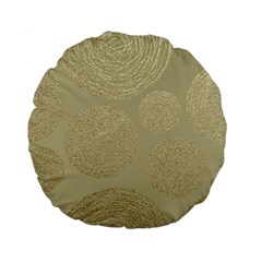 Modern, Gold,polka Dots, Metallic,elegant,chic,hand Painted, Beautiful,contemporary,deocrative,decor Standard 15  Premium Flano Round Cushions