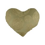 modern, gold,polka dots, metallic,elegant,chic,hand painted, beautiful,contemporary,deocrative,decor Standard 16  Premium Flano Heart Shape Cushions Front