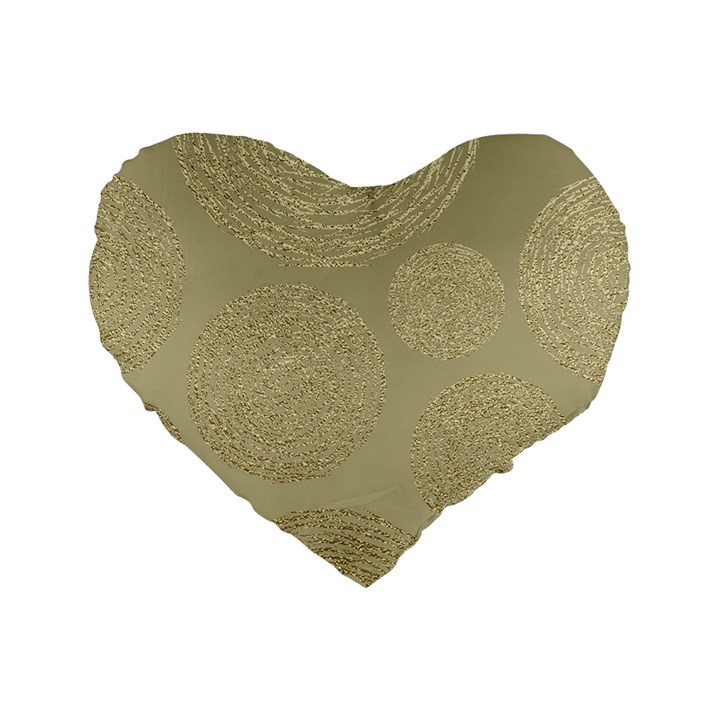 modern, gold,polka dots, metallic,elegant,chic,hand painted, beautiful,contemporary,deocrative,decor Standard 16  Premium Flano Heart Shape Cushions