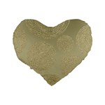 modern, gold,polka dots, metallic,elegant,chic,hand painted, beautiful,contemporary,deocrative,decor Standard 16  Premium Flano Heart Shape Cushions Back