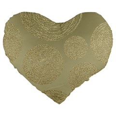 Modern, Gold,polka Dots, Metallic,elegant,chic,hand Painted, Beautiful,contemporary,deocrative,decor Large 19  Premium Flano Heart Shape Cushions