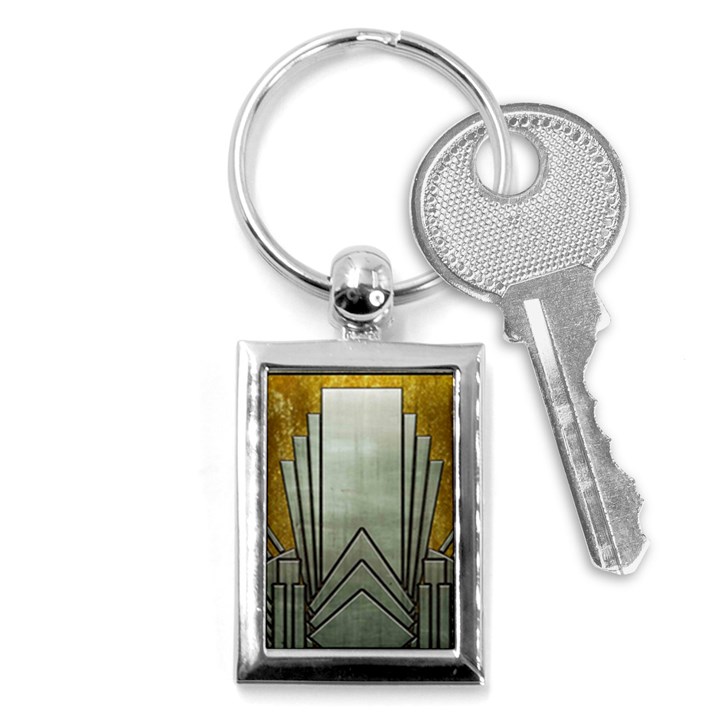 art nouveau gold silver Key Chains (Rectangle) 