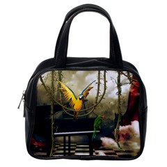 Funny Parrots In A Fantasy World Classic Handbags (one Side) by FantasyWorld7