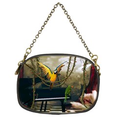 Funny Parrots In A Fantasy World Chain Purses (two Sides)  by FantasyWorld7