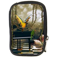 Funny Parrots In A Fantasy World Compact Camera Cases by FantasyWorld7