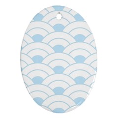 Blue,white,shell,pattern Ornament (oval) by NouveauDesign