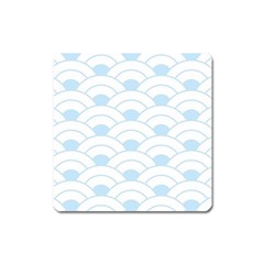 Blue,white,shell,pattern Square Magnet by NouveauDesign